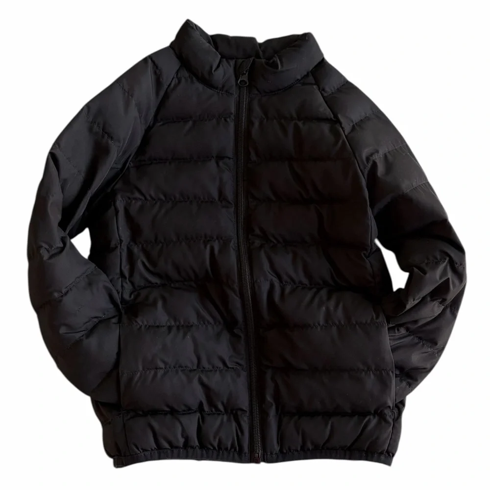 wonder nation Kids Black Puffer Zip Up Jacket with Pockets Boys 5T